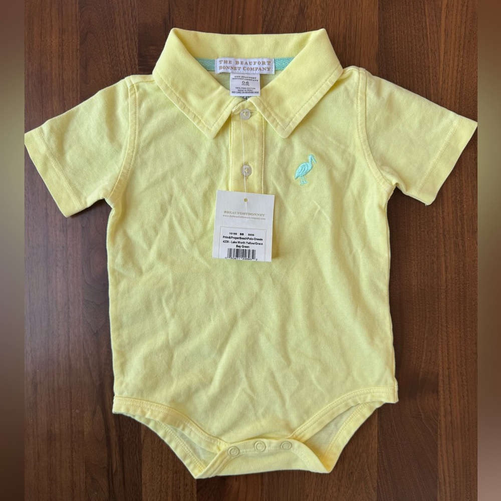 NWOT TBBC The Beaufort Bonnet Company Prim & Proper Beach Polo & Onesie 0-6 m